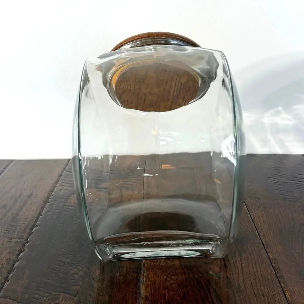 Vintage Heartland International Glass Canister with Wooden Lid